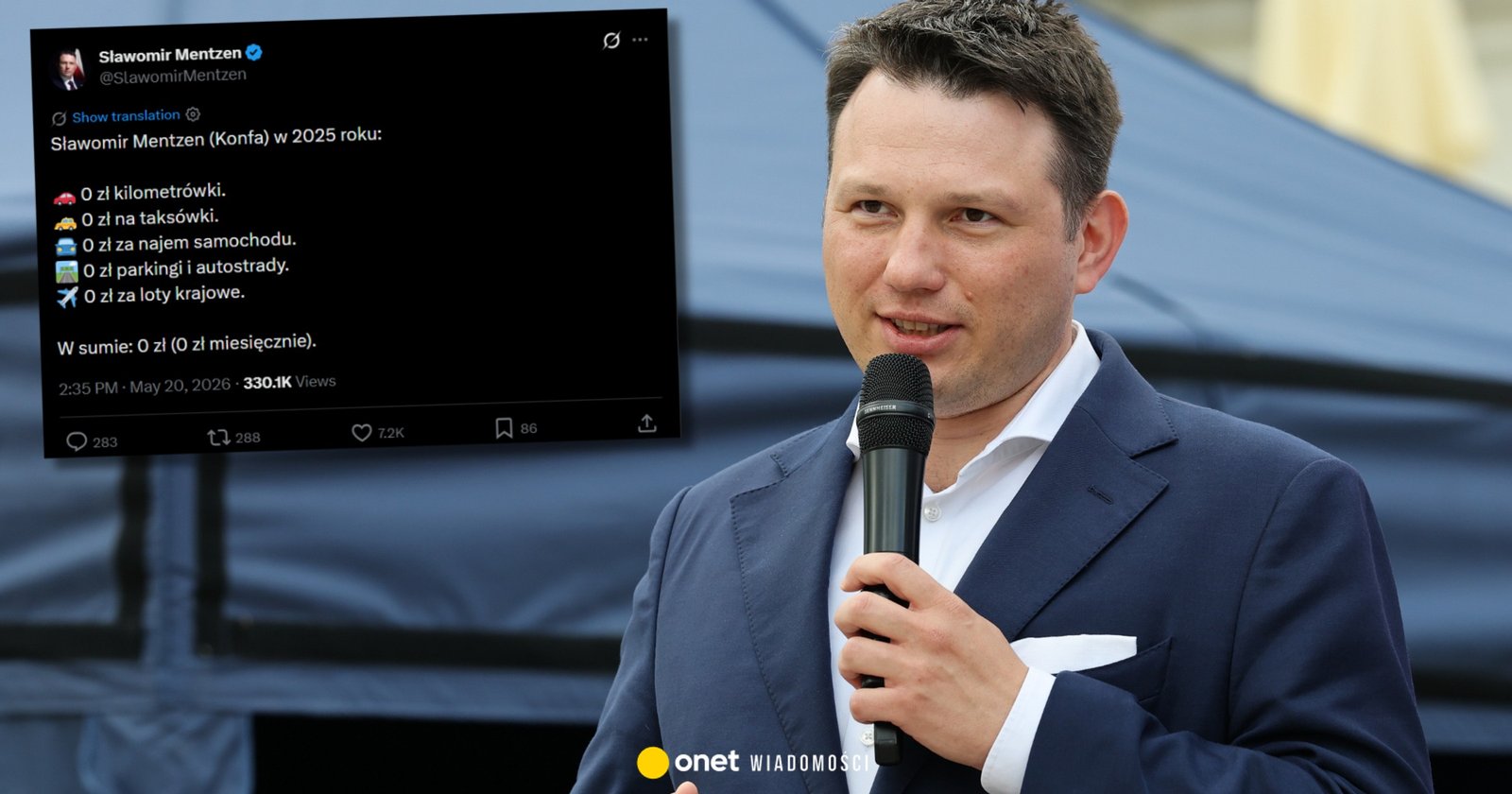 Mentzen ujawnia rozliczenia poselskie: zero złotych na przejazdy służbowe w 2025 roku